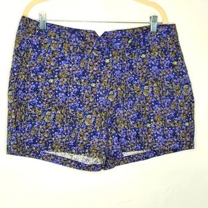 Columbia Floral Print 4" Cotton Shorts Size 16 Pockets Zip Fly Casual Festival